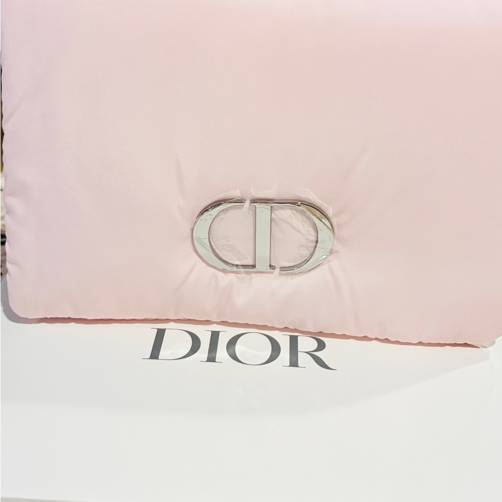 Dior Soft Pink Clutch with Silver Logo
